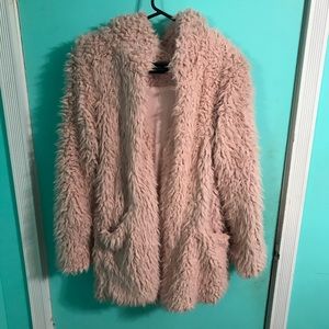 Light pink shag fur jacket